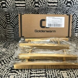 NIB Brushed Gold Drawer Pulls- Set of 6